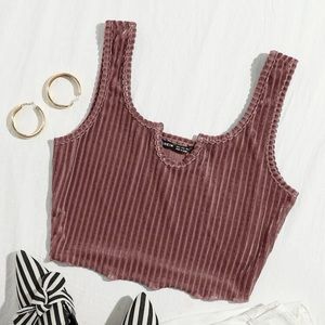 Crop top - Velvet stripes